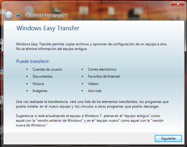 windows easy transfer