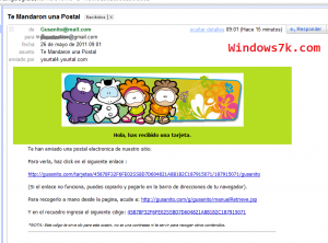 Virus Facebook en Postales Gusanito