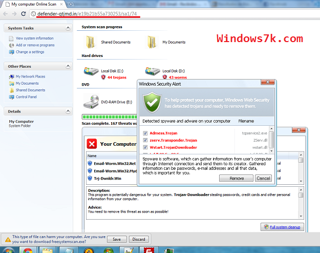 Antivirus falsos windows 7