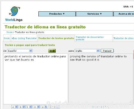 worldlingo, traductor de textos online