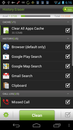 history eraser, eliminar cache y archivos temporales en Androdi